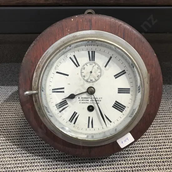 Vintage A. Dobbie & Son Circular Wall Clock