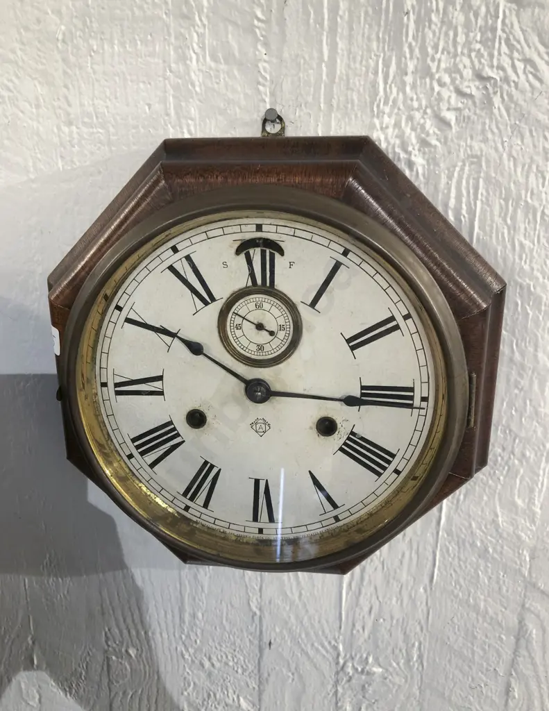 Octagonal Cased American Ansonia Wall Clock Image 1++