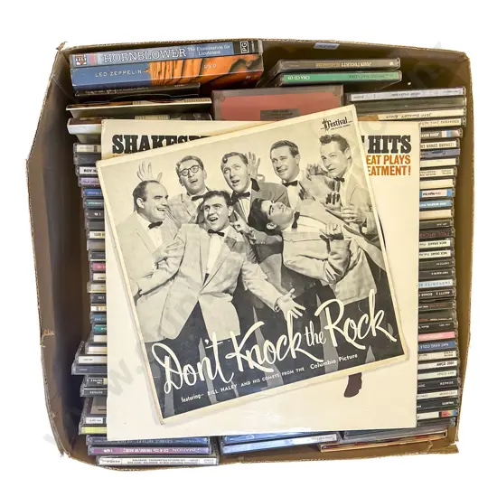 Two Boxes of Assorted CD etc together with Vintage Records