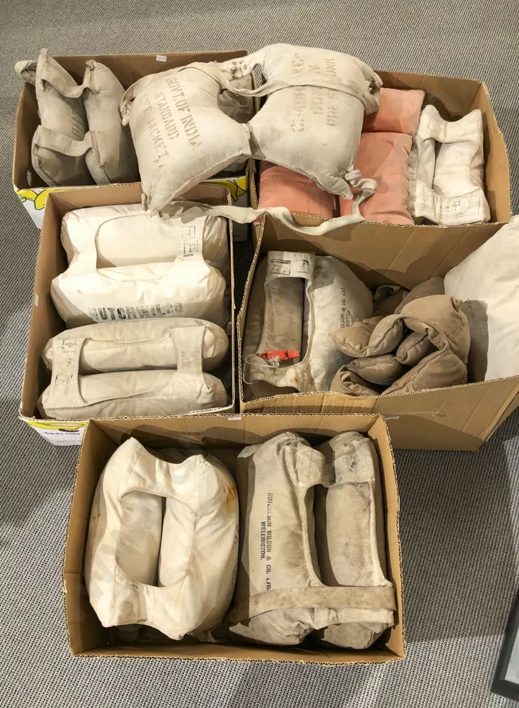 Five Boxes of Assorted Vintage Life Jackets Image 1++