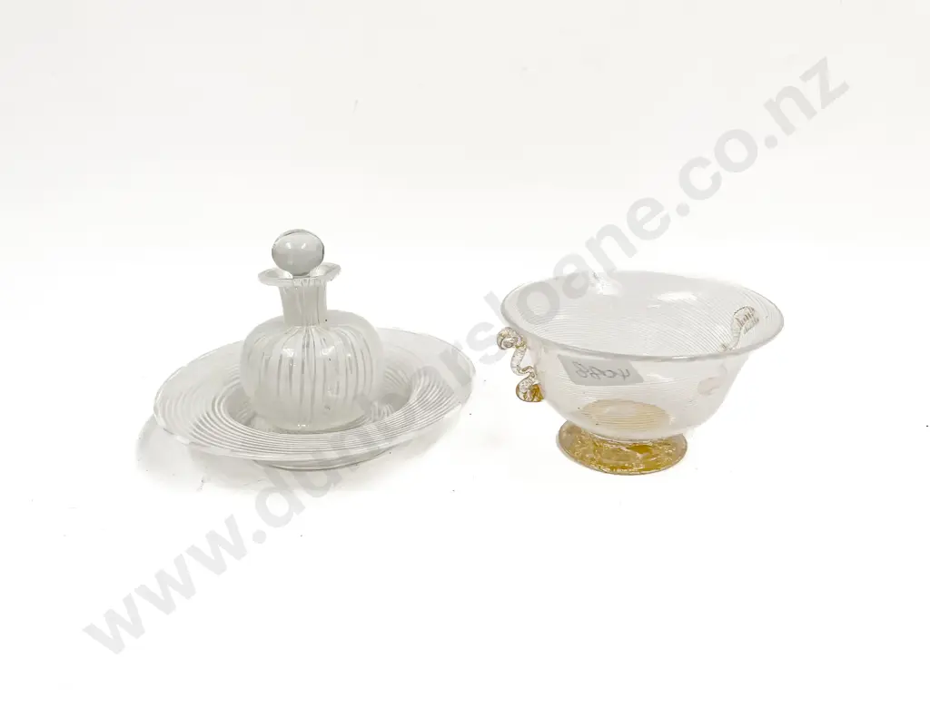 Three Pieces of Italian Venini of Milan Glass Image 1++