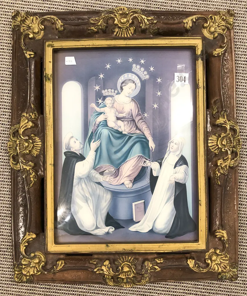 Ornate Ceramic Framed Ecclesiastical Print Image 1++