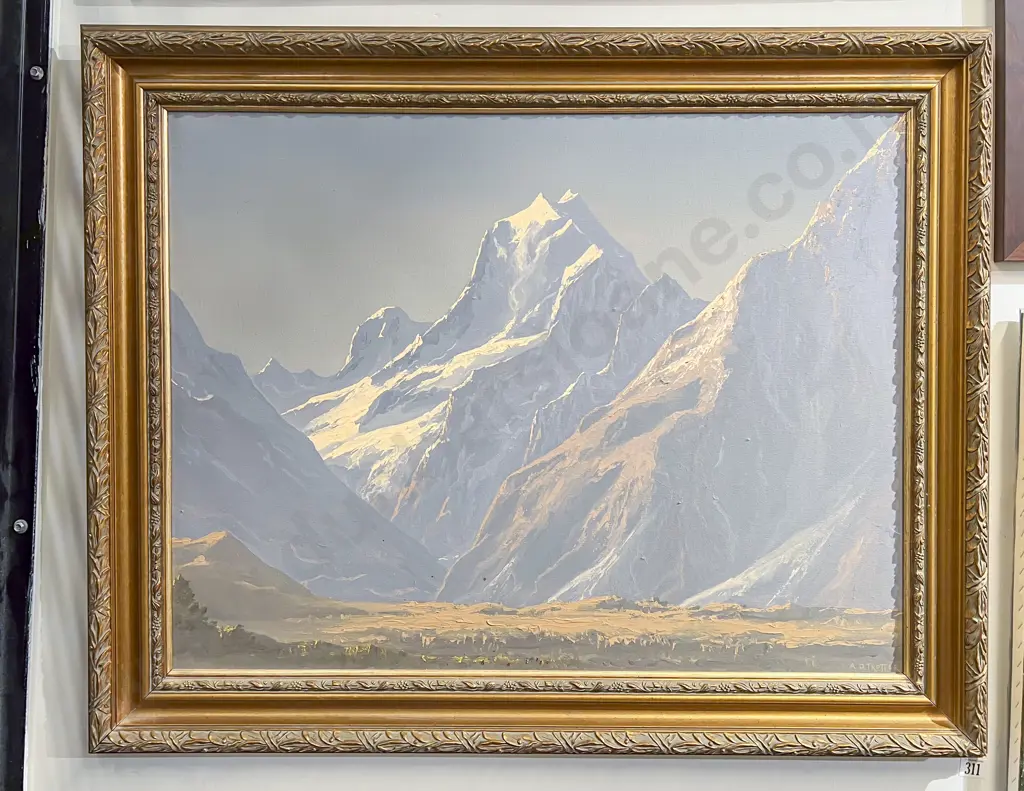 A. D. Trotter - "Mt Cook" - Oil on Board Image 1++