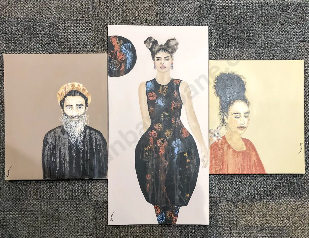 Susan Adams - Three Works - Acrylic on Canvas Image 1++