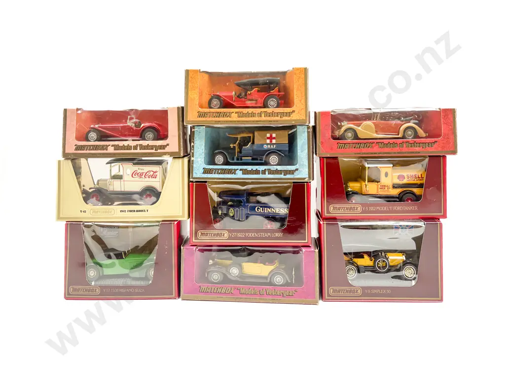 Ten Models of Yesteryear Window Boxed Various Surrounds Including Coca-Cola Image 1++