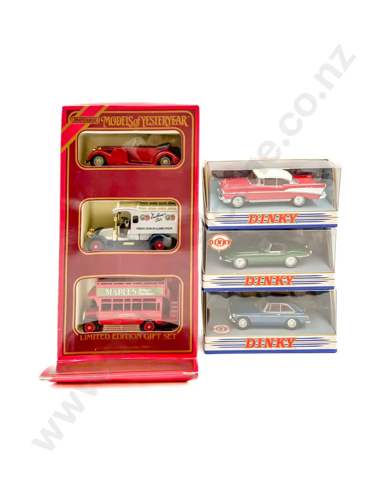 Models of Yesteryear Gift Pack and Three Boxed Matchbox Dinky Models Image 1++