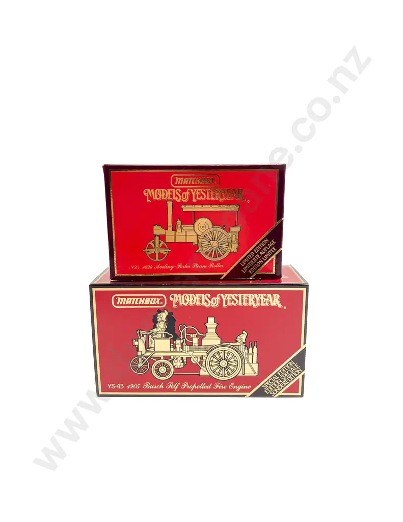 Models of Yesteryear Ys-43 1905 Fire engine and Y-21 1894 Steam Roller Image 1++