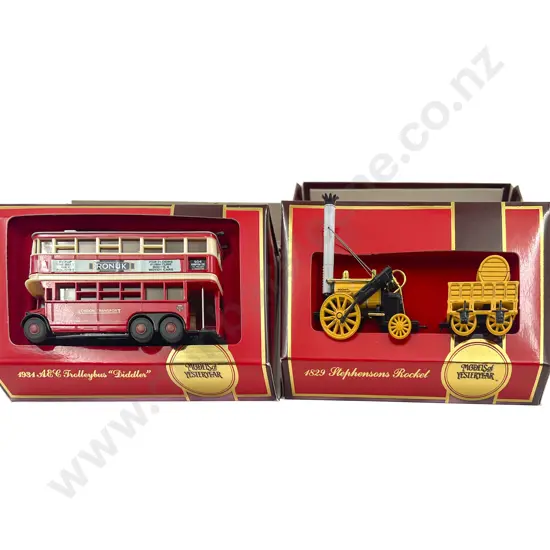 Models of Yesteryear Y-10 1934 Trolley Bus and Y-12 1829 Stephensons Rocket