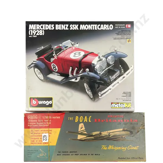Burago Mercedes 1-18 Scale Boxed Model Kit and Vintage BOAC Model (Incomplete)