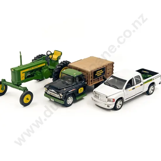 Three Large Scale John Deere Vehicles and Small Tractor