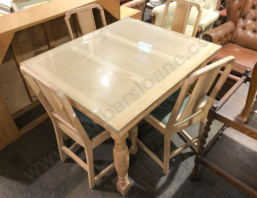 Three Piece Limed Oak  Dining Room Suite Image 1++