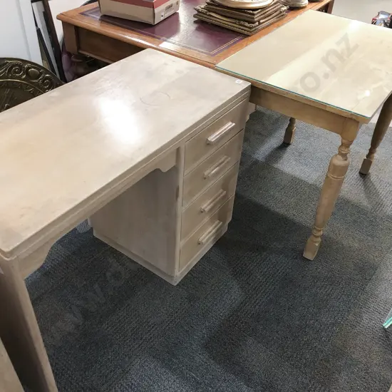 Limed Oak Desk & Side Table