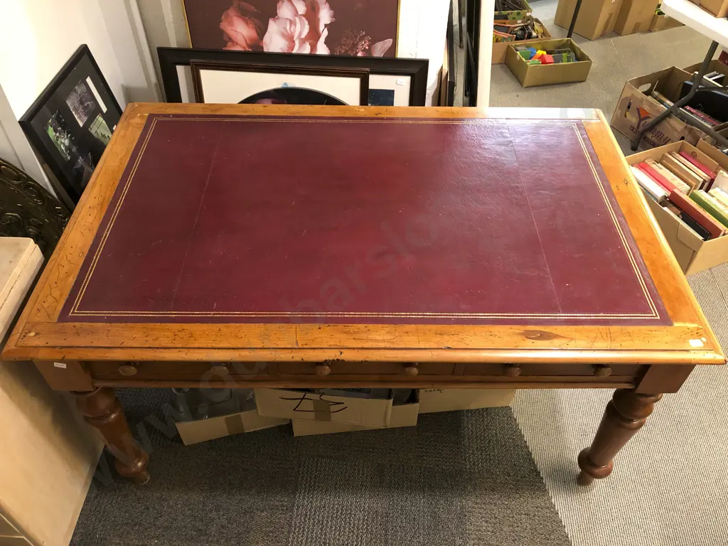 Colonial Kauri Leather Topped Desk Image 1++