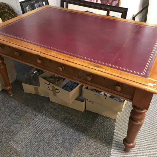 Colonial Kauri Leather Topped Desk