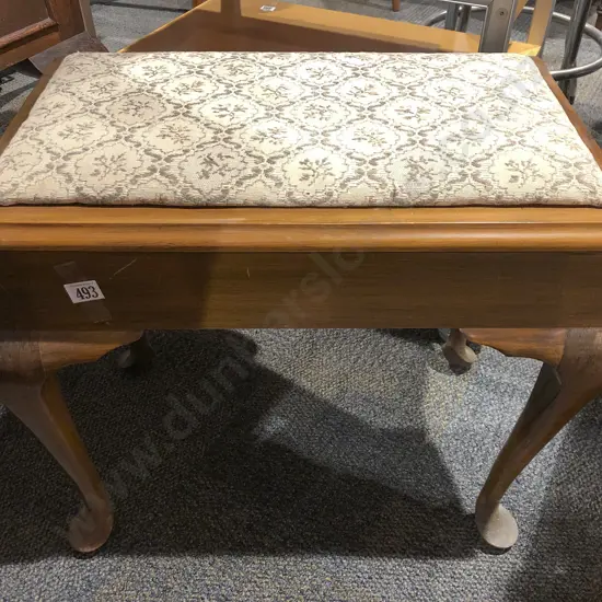 Mahogany Piano Stool with Seat Compartment