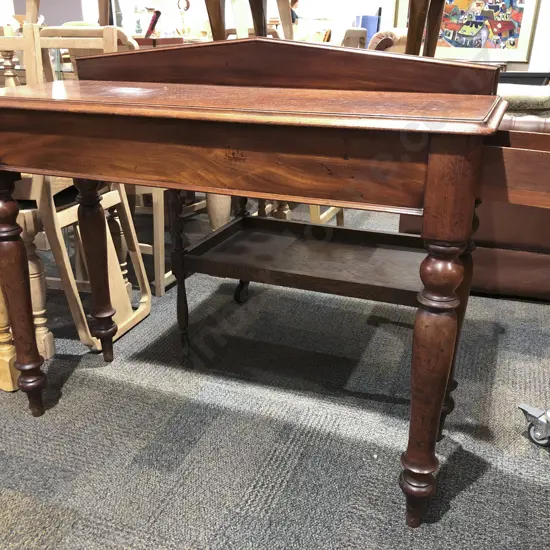 Mahogany Hall Table with Arched Gallery Back