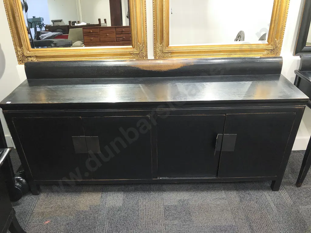 Ebonised Oak Sideboard with Rollback Gallery Top Image 1++