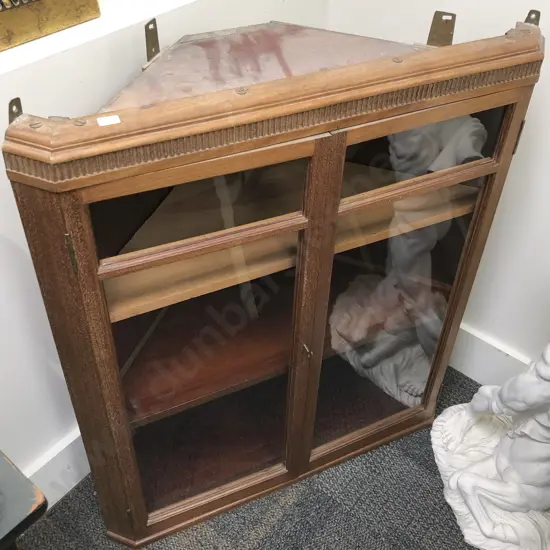 Mahogany Glazed Hanging Corner Cabinet