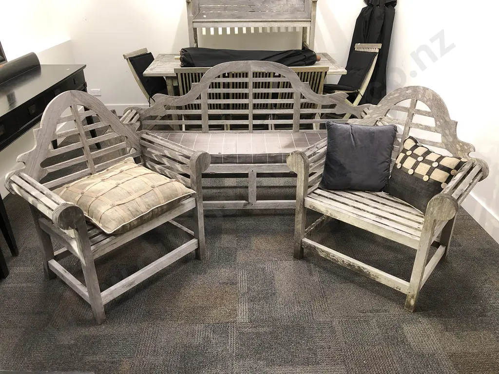 Edwin Lutyens Style Garden Seat & Chairs Image 1++