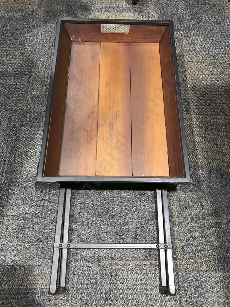 Wrought Metal Mound Tray on Folding Stand Image 1++