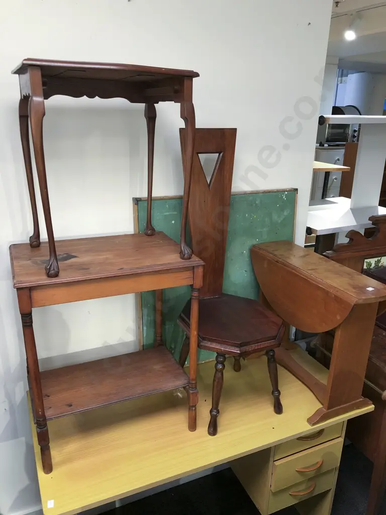 Three Assorted Occ. Tables Together with Spinning Chair & Folding Games Table Image 1++