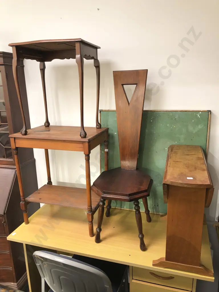 Three Assorted Occ. Tables Together with Spinning Chair & Folding Games Table Image 1++