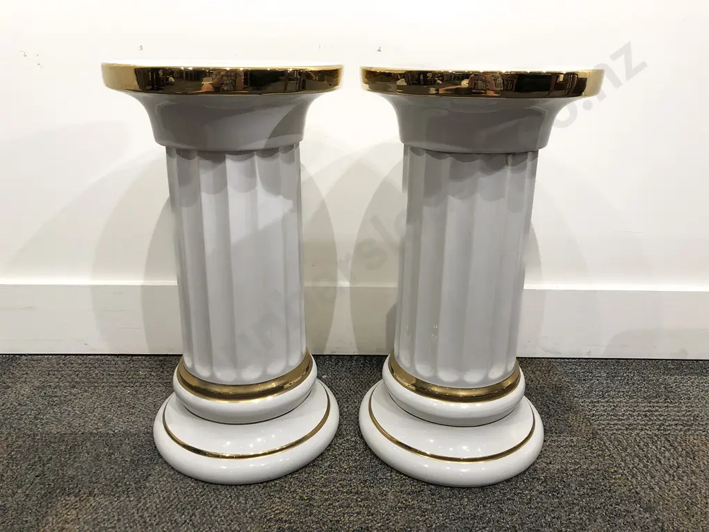 Pair of Ceramic Plant Stand Plinths Image 1++
