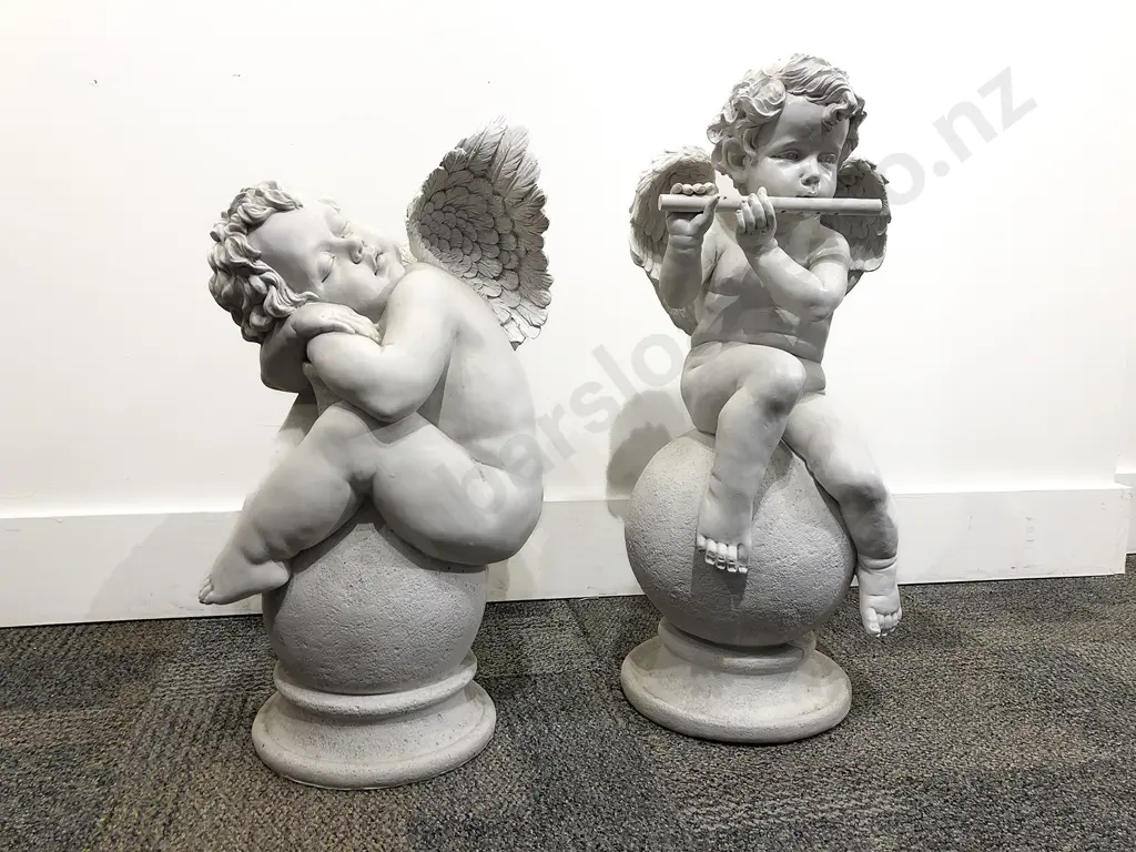 Two Resin Cherub Ornaments Image 1++