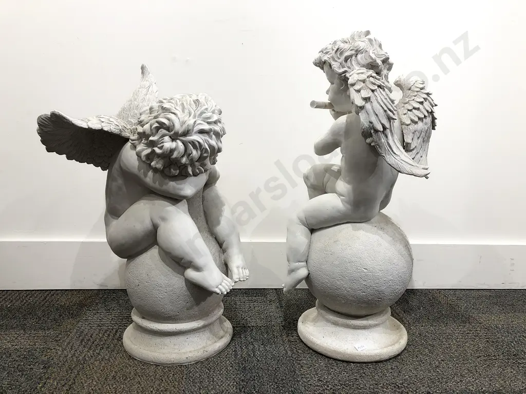 Two Resin Cherub Ornaments Image 1++