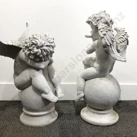 Two Resin Cherub Ornaments