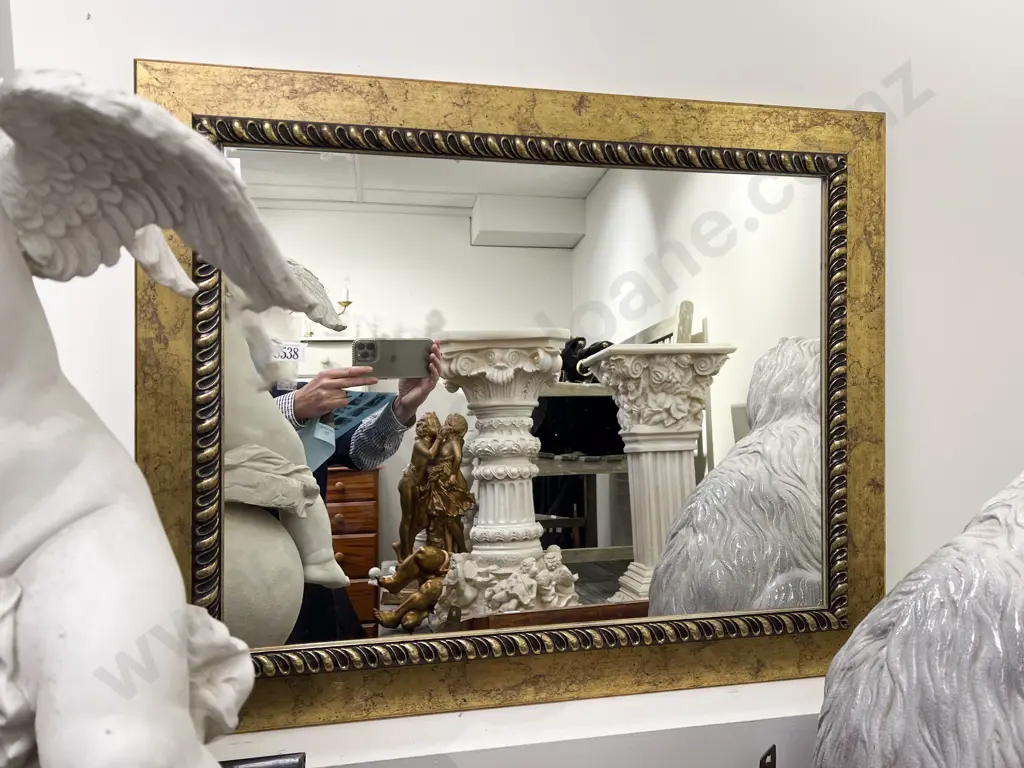 Gilt Brushed Rectangular Wall Mirror Image 1++