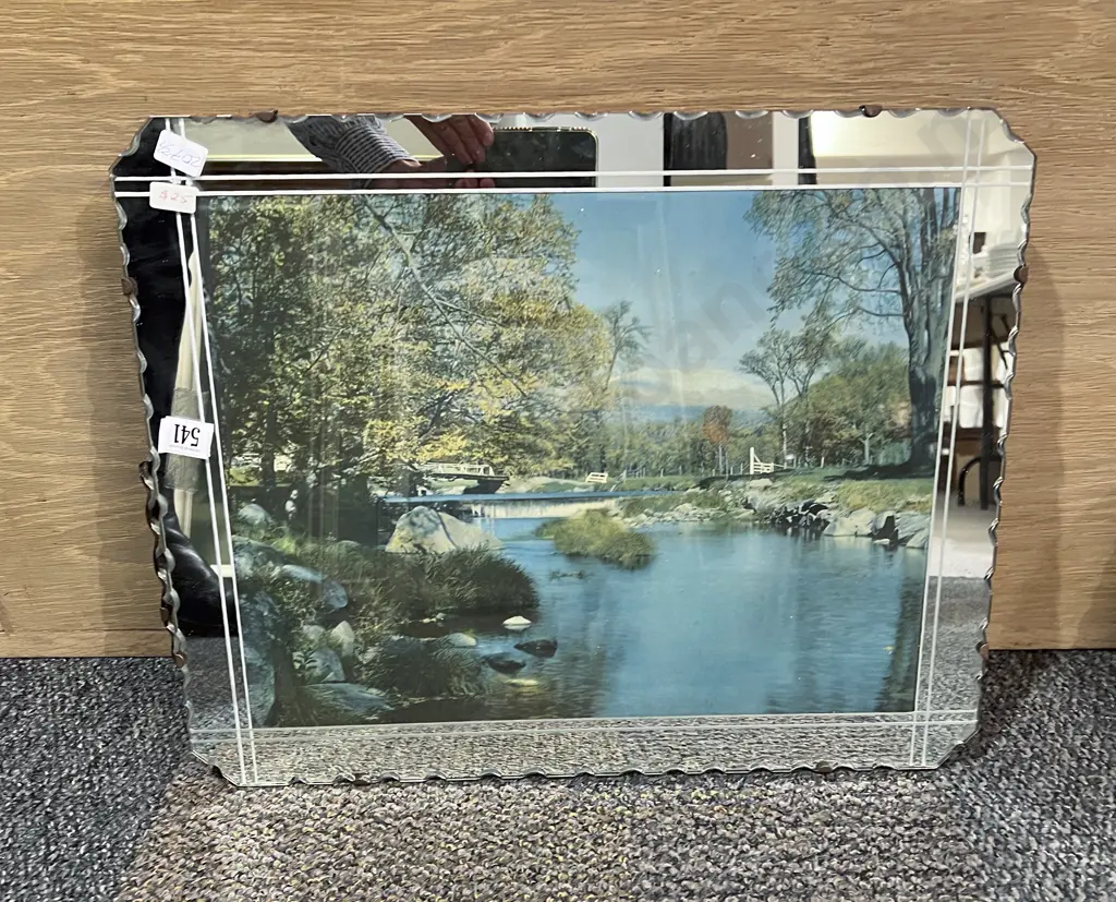Decorative Bevelled Mirror with Photographic Insert Image 1++
