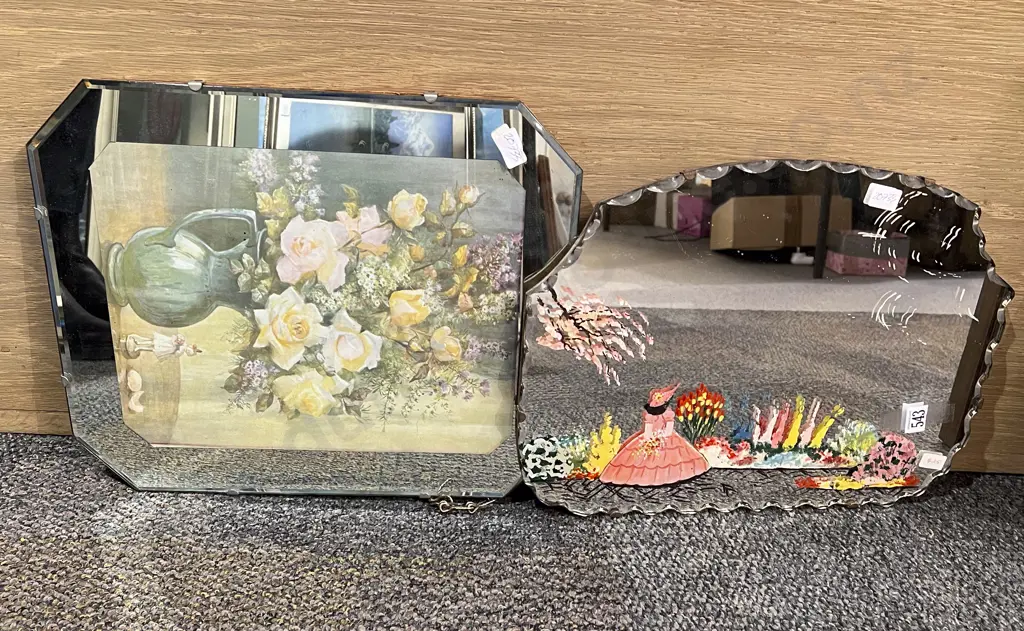Hand Painted Bevelled Mirror & Other Image 1++