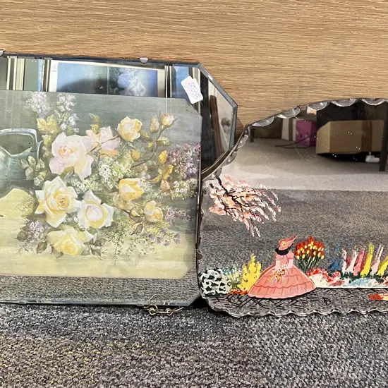 Hand Painted Bevelled Mirror & Other