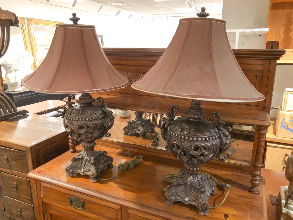 Pair of Ornate Table Lamps Image 1++