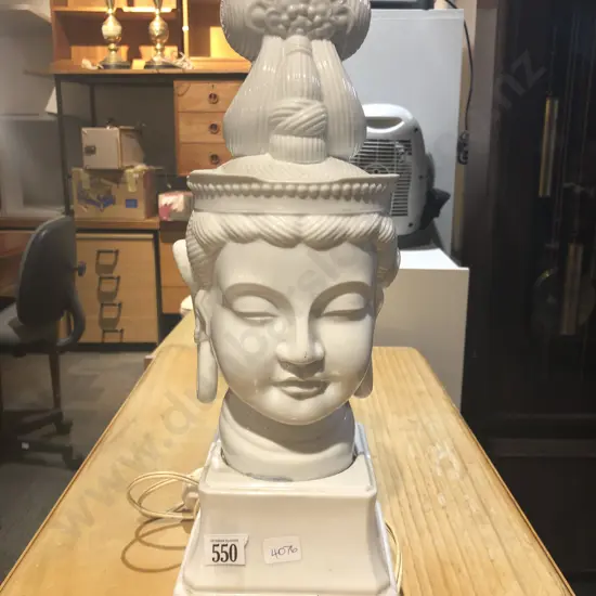 Ceramic Bust of Deity Table Lamp