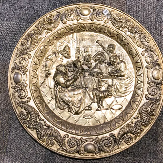 Embossed Brass Wall Hanging Charger