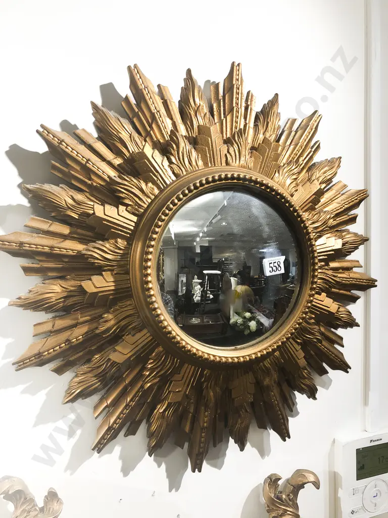 Decorative Gilt Painted Resin Convex Mirror Image 1++