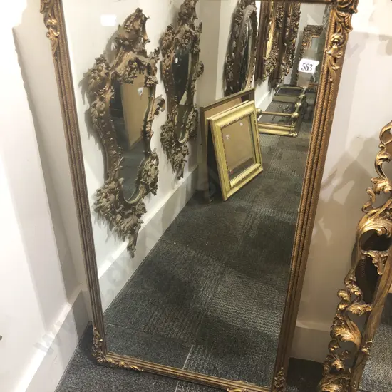 Gilt Painted Rectangular Wall Mirror
