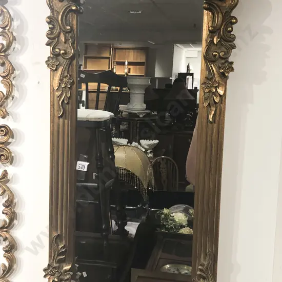 Ornate Gilt Painted Arch Top Wall Mirror