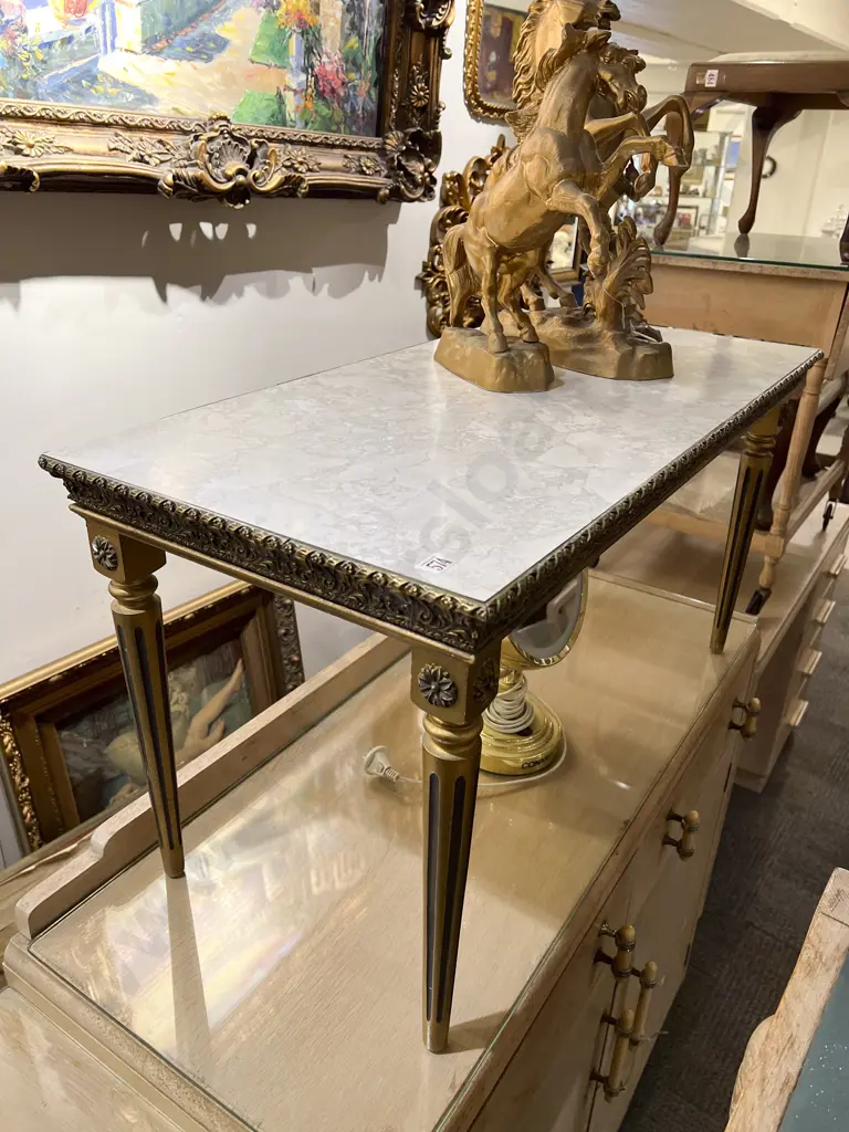 Reproduction Ornate Rectangular Side Table Image 1++