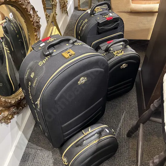 Graduated Set of Three Trundler Luggage Bags Together with Matching Travel Handbag