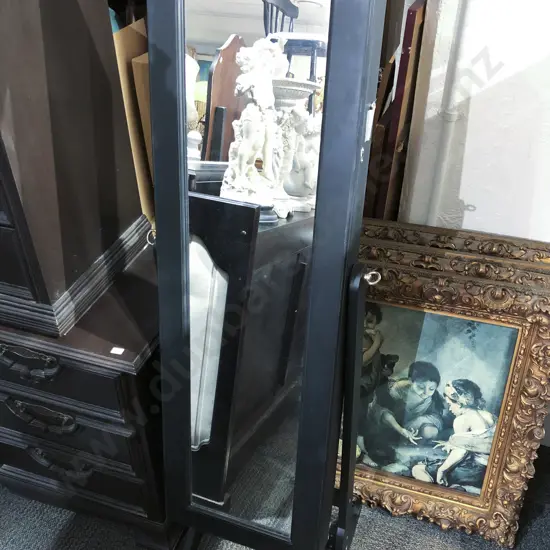 Modern Cheval Mirror with Jewellery Compartment