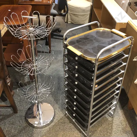Tiered Tray Unit Together with Three Tier Basket Shelf & Other