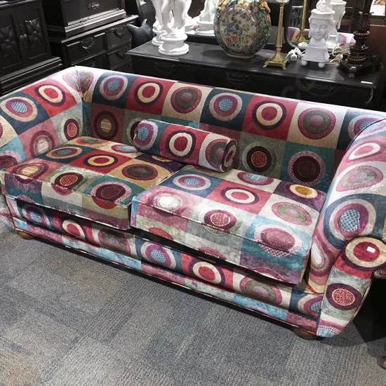 Modern Upholstered Two Seater Roll Arm Sofa