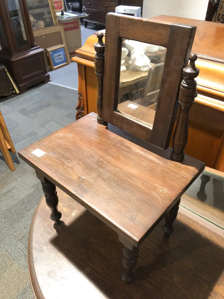 Stained Kauri Apprentice Made Mirror Backed Dressing Table Image 1++