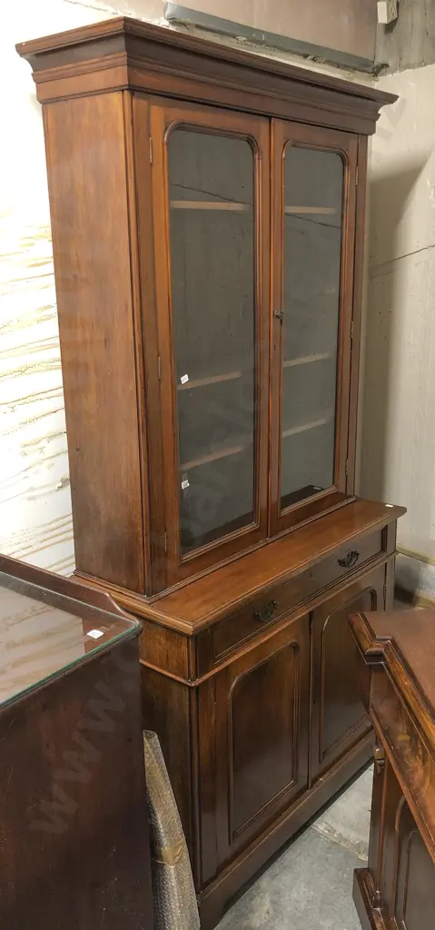 Victorian Mahogany Bookcase Cabinet Image 1++