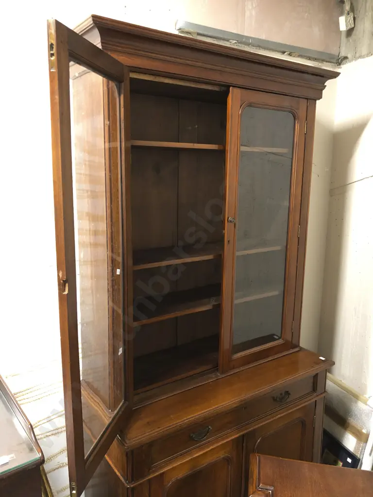Victorian Mahogany Bookcase Cabinet Image 1++