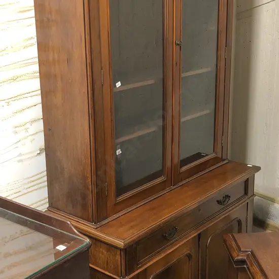 Victorian Mahogany Bookcase Cabinet