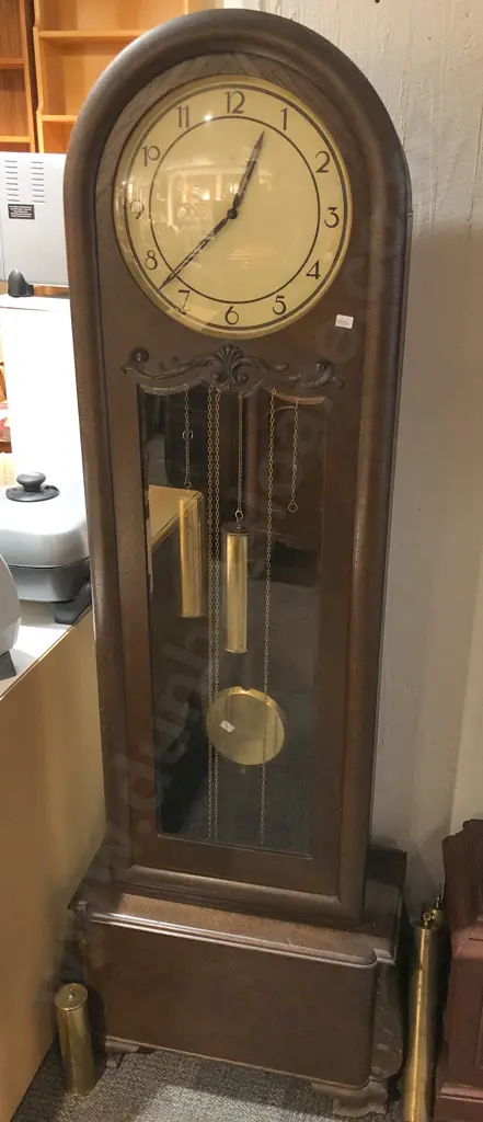 Art Deco Oak Long Cased Clock Image 1++